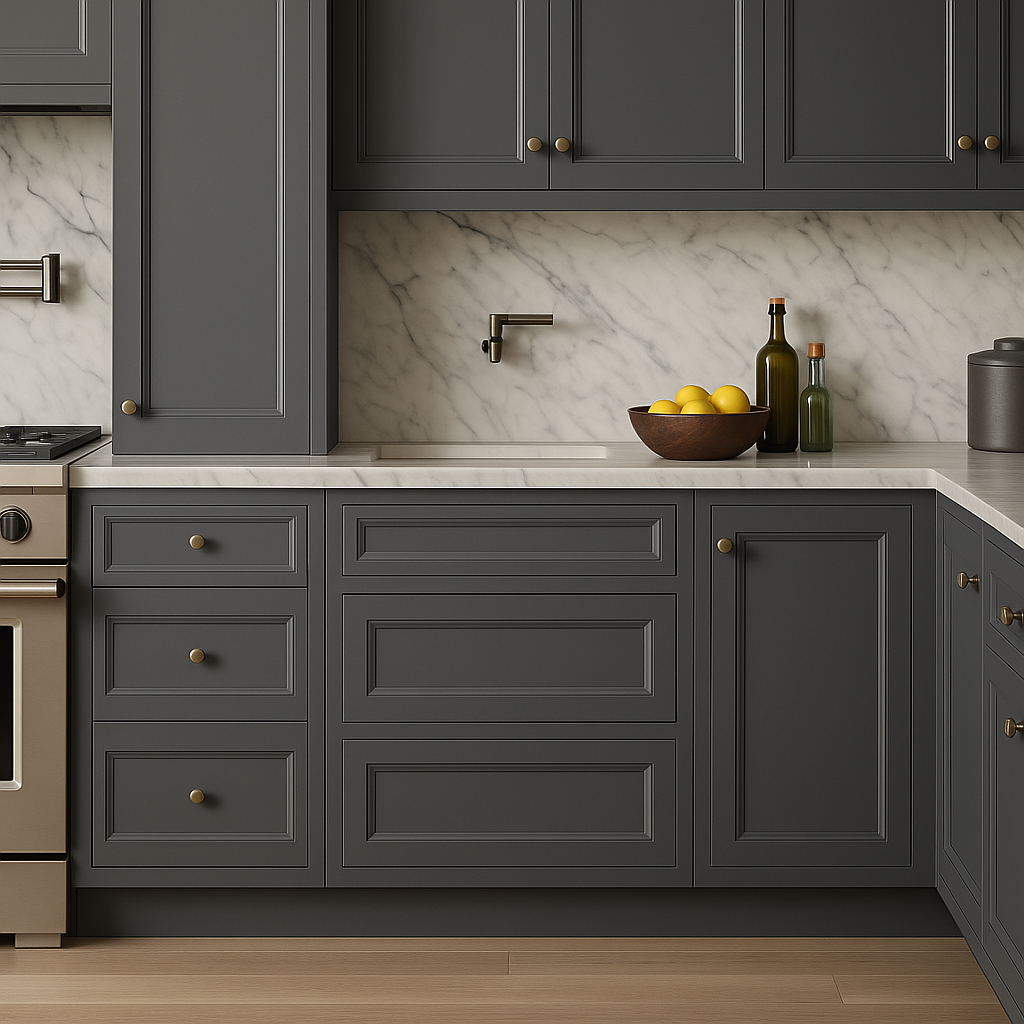 PELHAM & WHITE Keyport Shaker 30 in. Charcoal Plywood Drawer Base Kitchen Cabinet