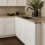 PELHAM & WHITE Keyport Shaker Drawer Base Kitchen Cabinet, Satin White, Ready to Assemble