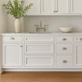 PELHAM & WHITE Keyport Shaker Drawer Base Kitchen Cabinet, Satin White, Ready to Assemble
