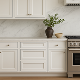 PELHAM & WHITE Keyport Shaker Drawer Base Kitchen Cabinet, Satin White, Ready to Assemble