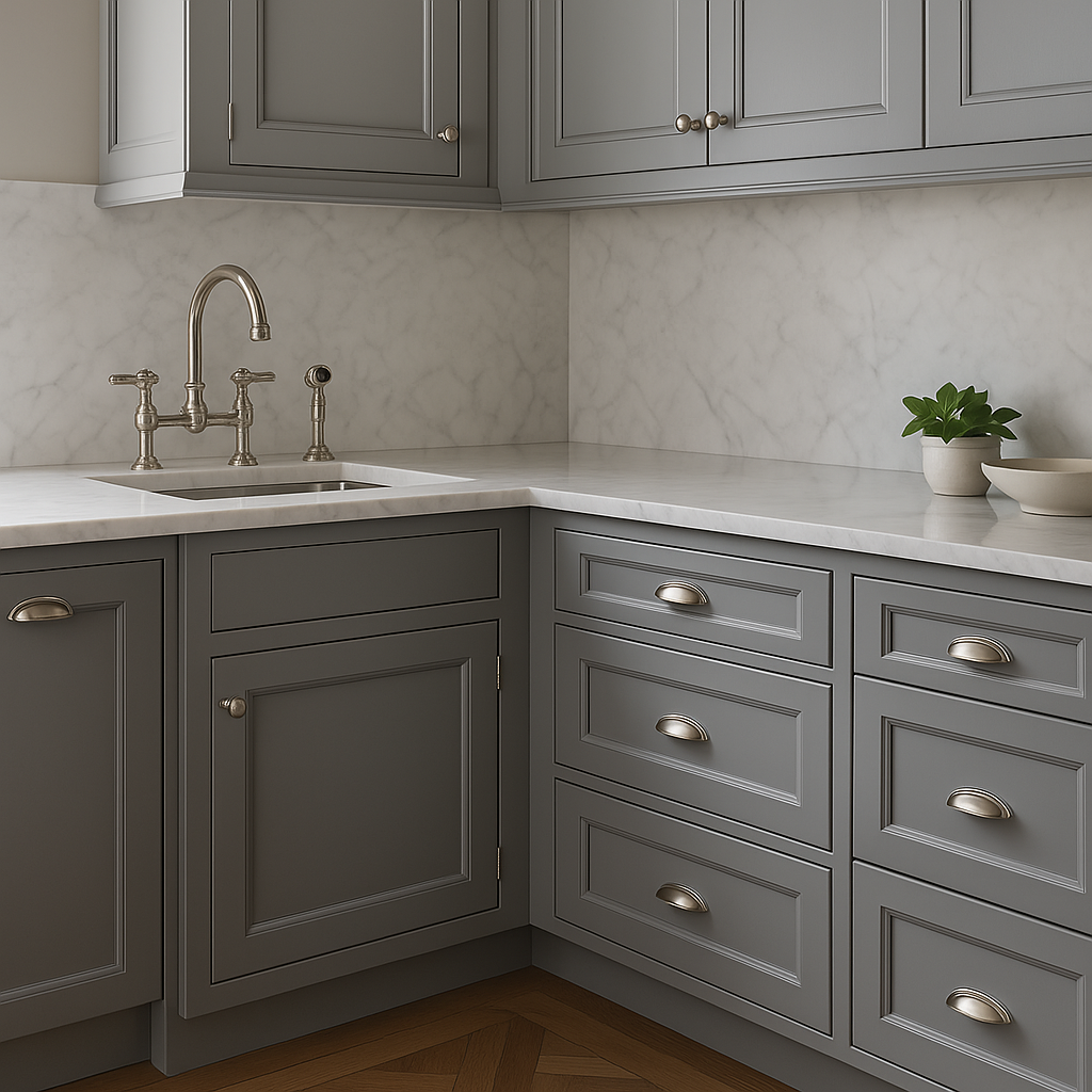 PELHAM & WHITE Keyport Shaker Gray Drawer Base Kitchen Cabinet - 24 in.