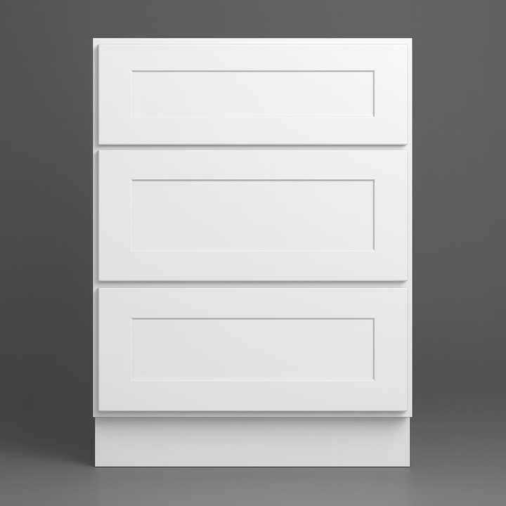 HOMEIBRO Shaker White Plywood Kitchen Cabinet with 3 Drawers - 21 in. W x 24 in. D x 34.5 in. H