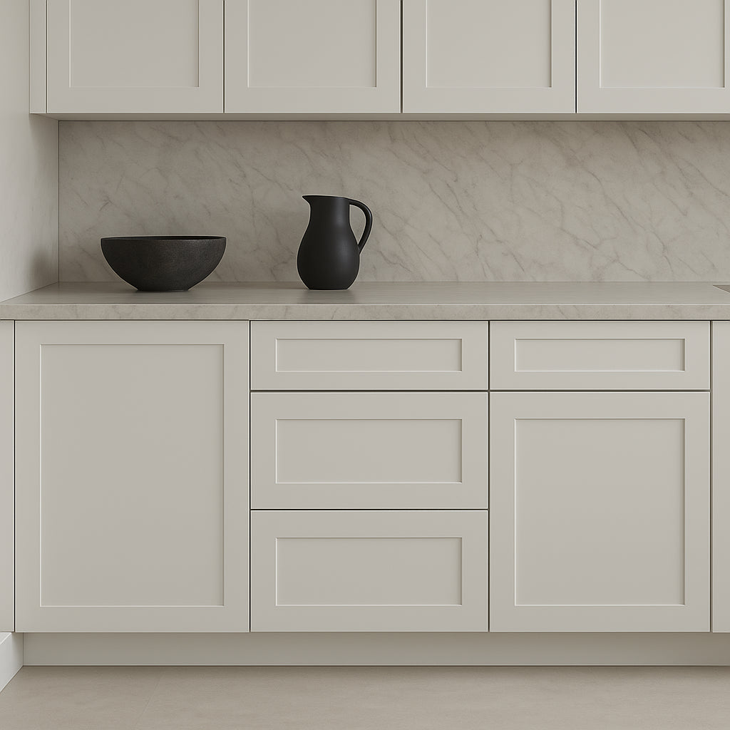 HOMEIBRO Shaker White Plywood Kitchen Cabinet with 3 Drawers - 21 in. W x 24 in. D x 34.5 in. H