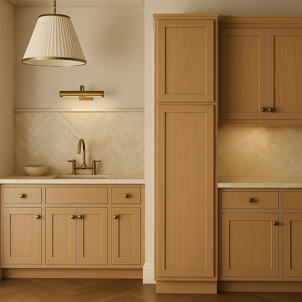 Hampton Bay Avondale White Oak Shaker Pantry Cabinet, 18x24x84 in.