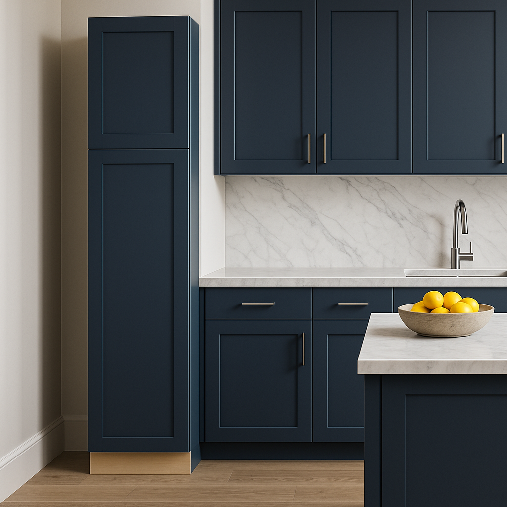 MILL'S PRIDE Valencia Blue Shaker Pantry Cabinet - 18" W x 24" D x 84" H