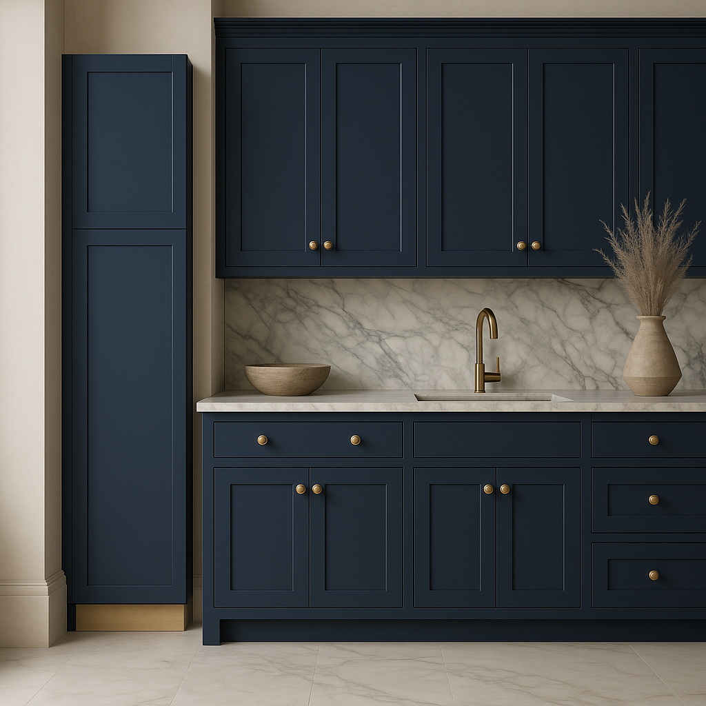 MILL'S PRIDE Valencia Blue Shaker Pantry Cabinet - 18" W x 24" D x 84" H