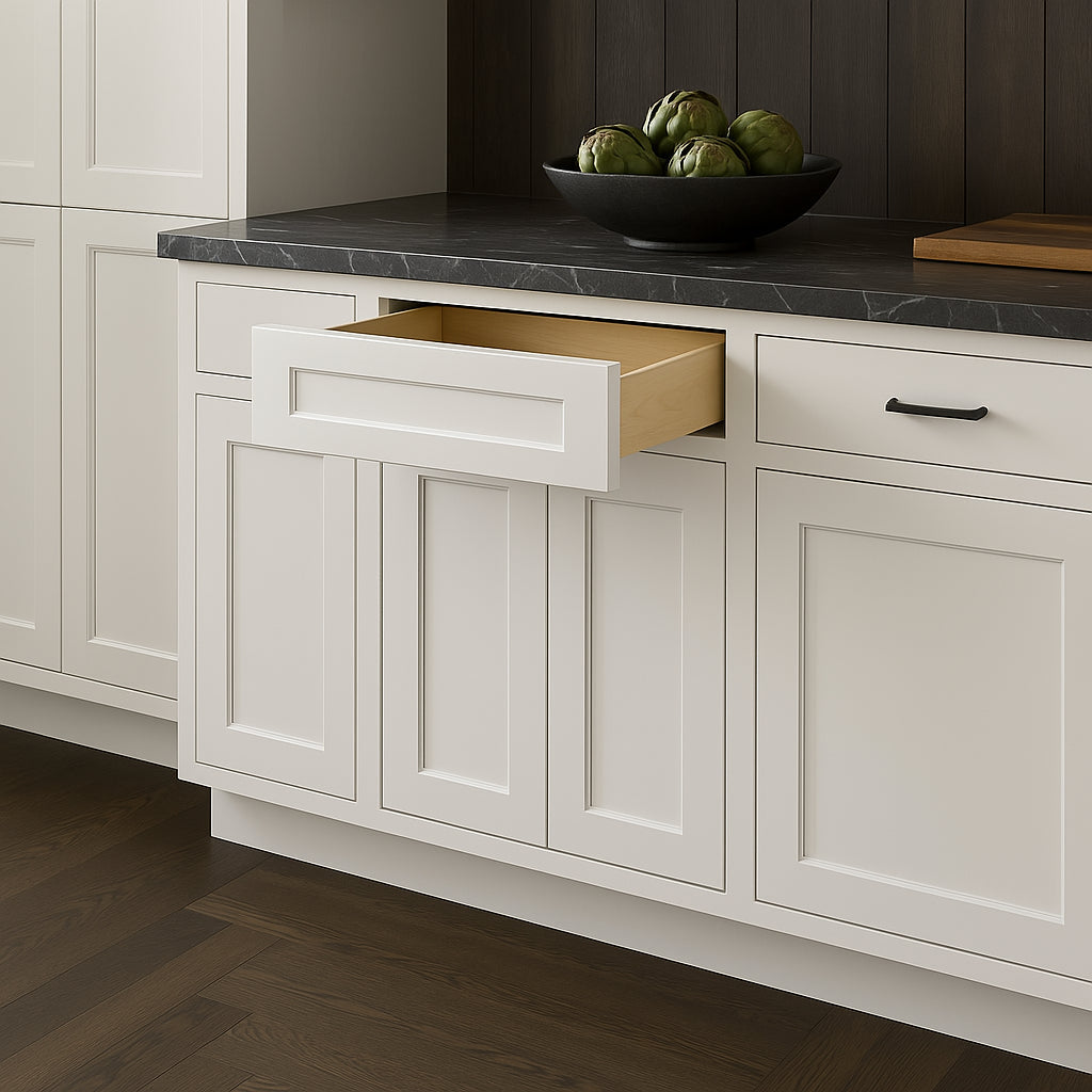 Plywell Ready to Assemble Shaker Base Cabinet with 2-Door and 1 Drawer in White