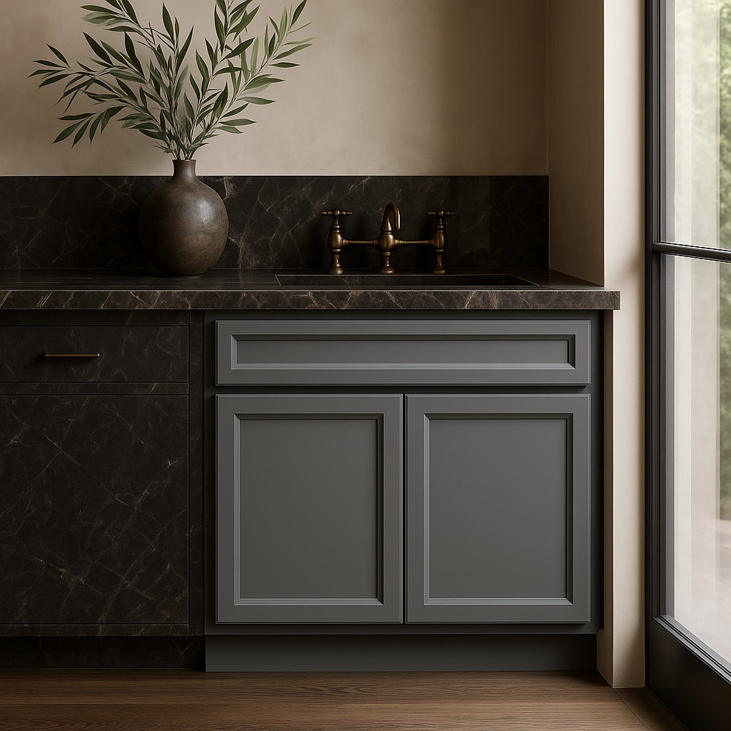 PELHAM & WHITE Keyport Shaker 36" Charcoal Base Kitchen Cabinet