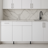 Cambridge Radiance 30 in. White Gloss Slab Base Kitchen Cabinet