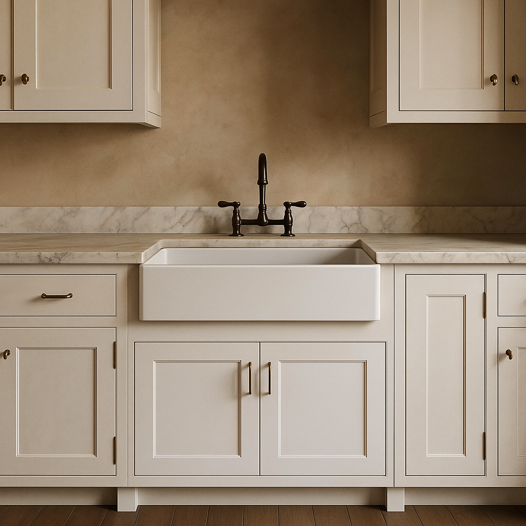 HOMLUX Shaker White Farm Sink Base Cabinet - Ready to Assemble