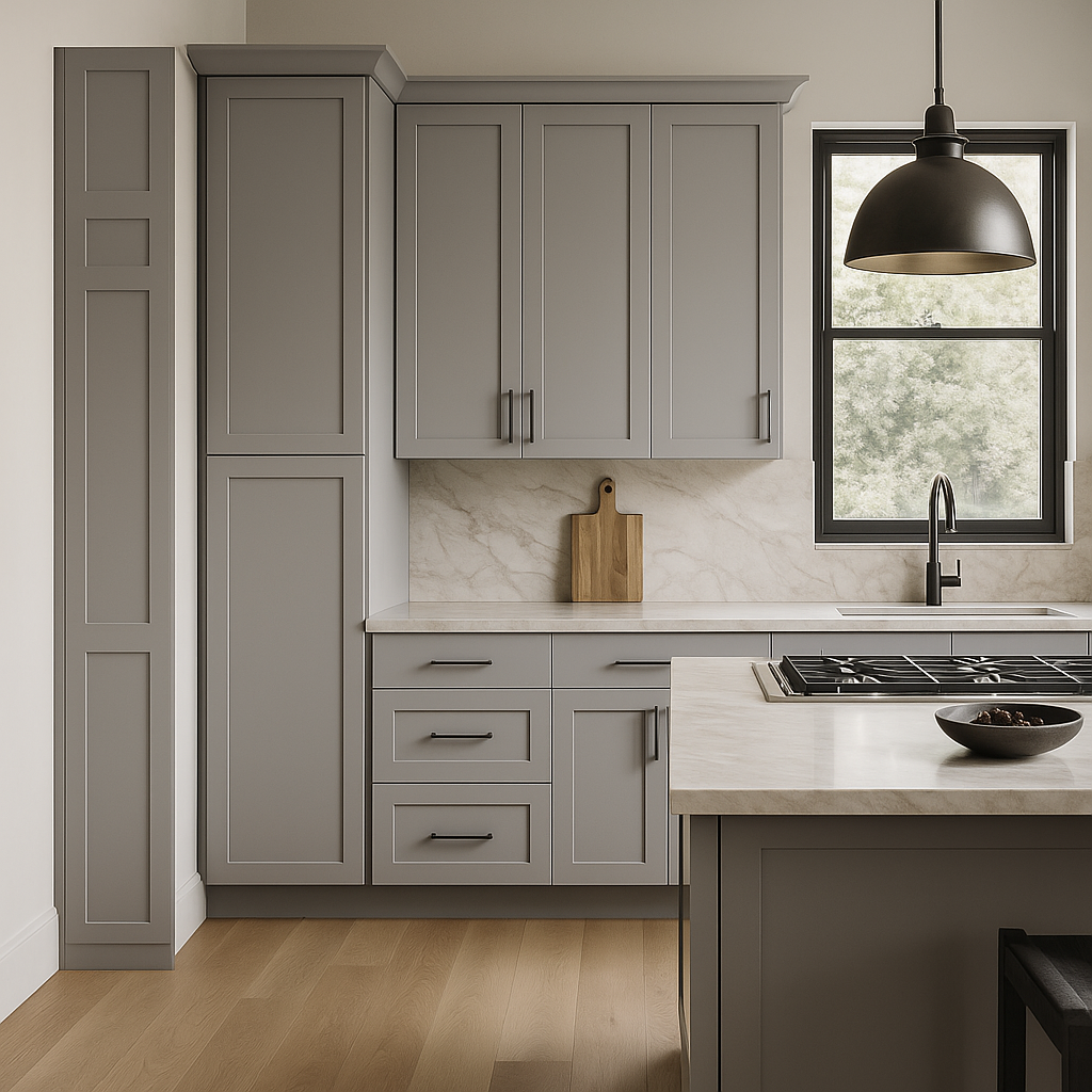 MILL'S PRIDE Richmond Vesuvius Gray Shaker Pantry Cabinet - Ready to Assemble