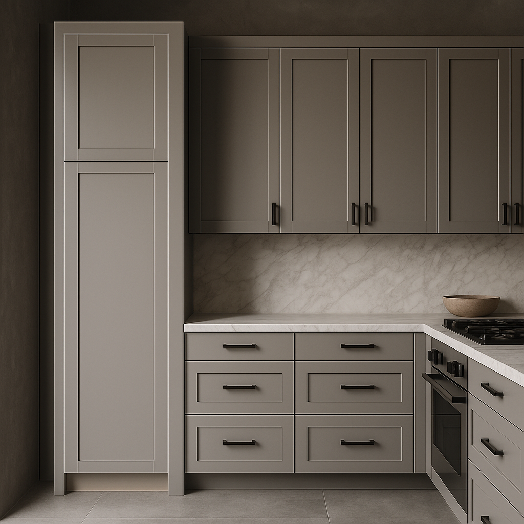 MILL'S PRIDE Richmond Vesuvius Gray Shaker Pantry Cabinet - Ready to Assemble