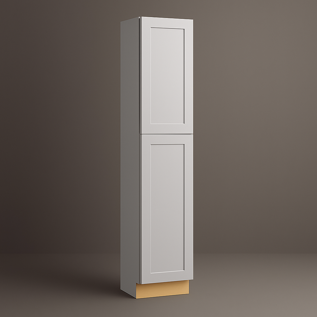 Hampton Bay Avondale Shaker Pantry Kitchen Cabinet, Dove Gray, 18x24x96