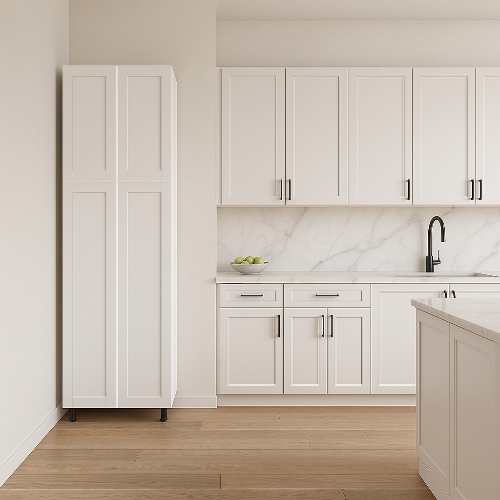 Cambridge Everest Shaker Pantry Kitchen Cabinet, 24x24x84, White
