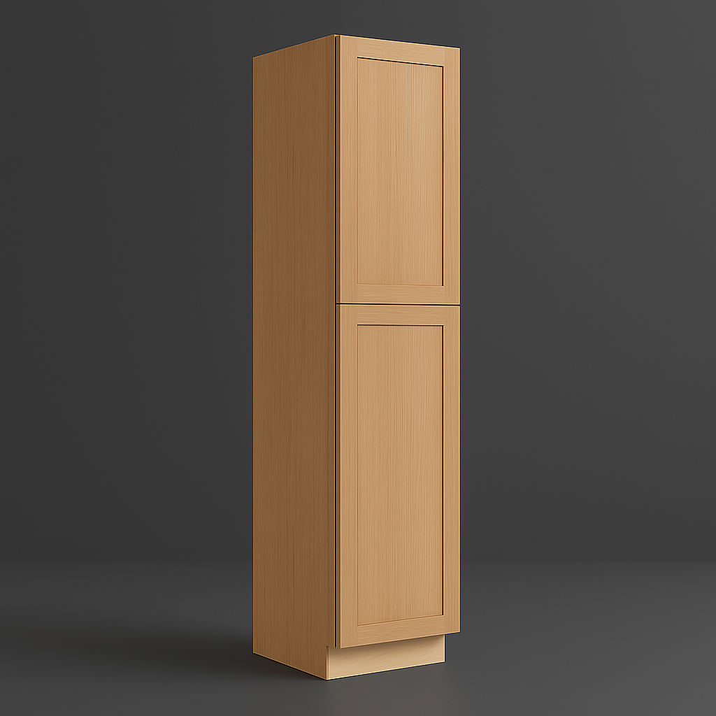 Hampton Bay Avondale White Oak Shaker Pantry Cabinet, 18x24x96 in.
