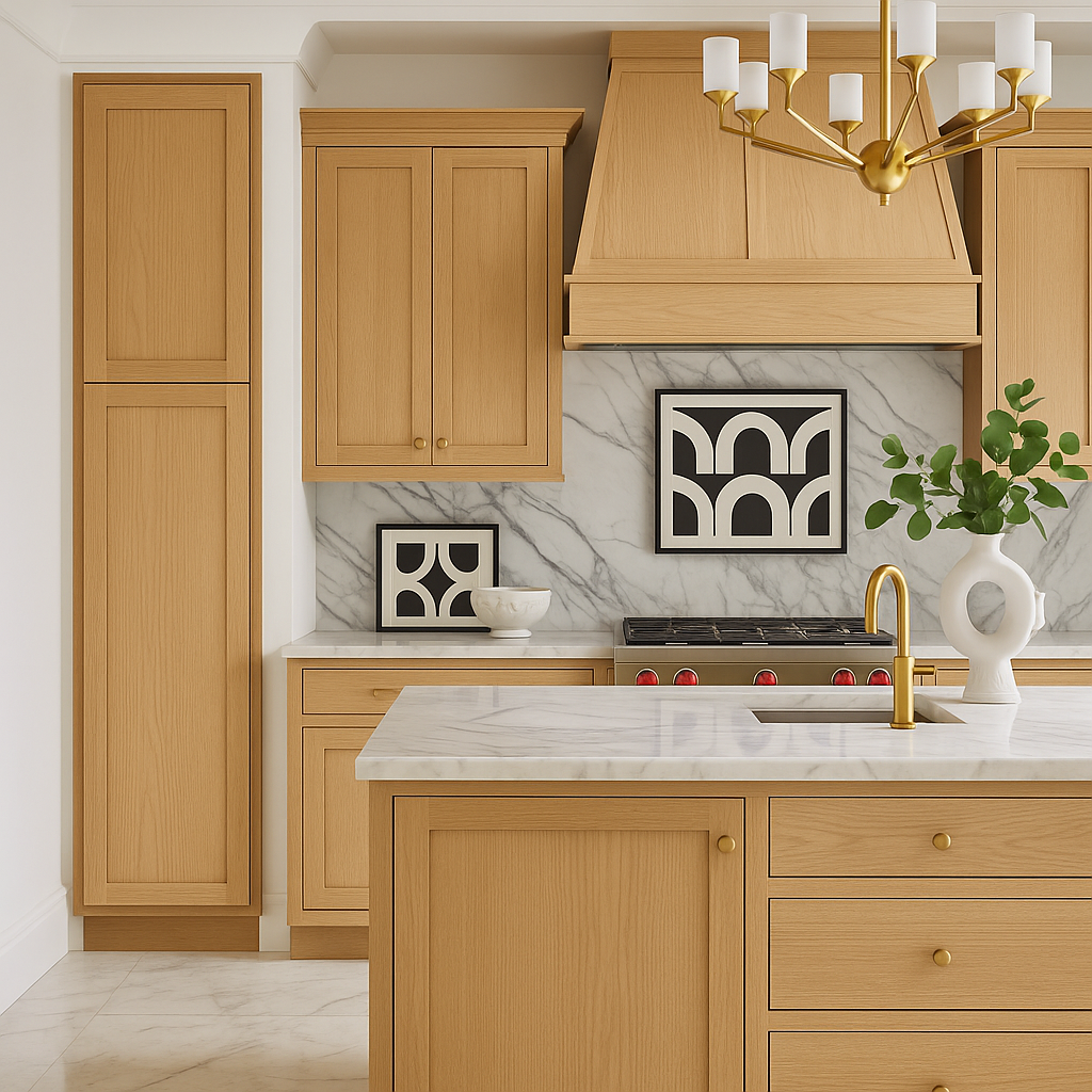 Hampton Bay Avondale White Oak Shaker Pantry Cabinet, 18x24x96 in.