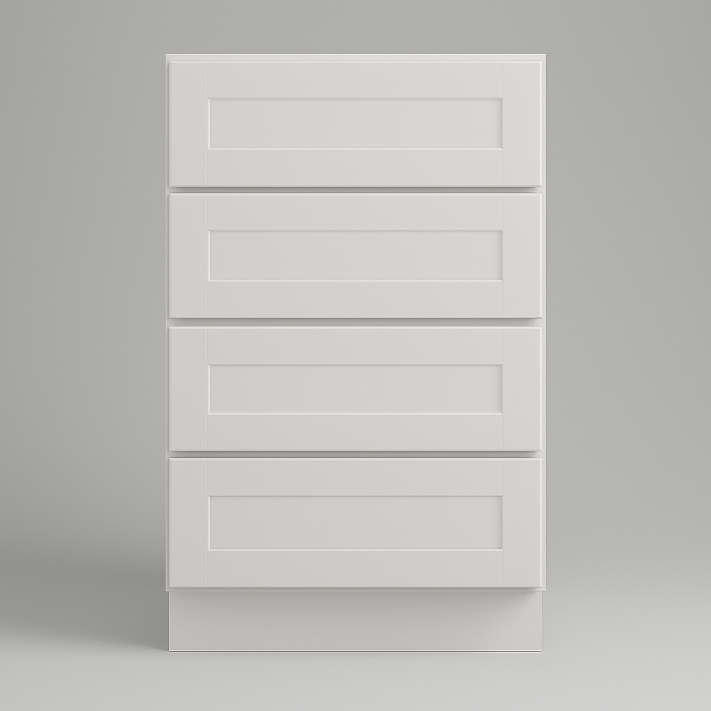 HOMEIBRO Shaker White Plywood Kitchen Cabinet with 4 Drawers - 21 in. W x 24 in. D x 34.5 in. H