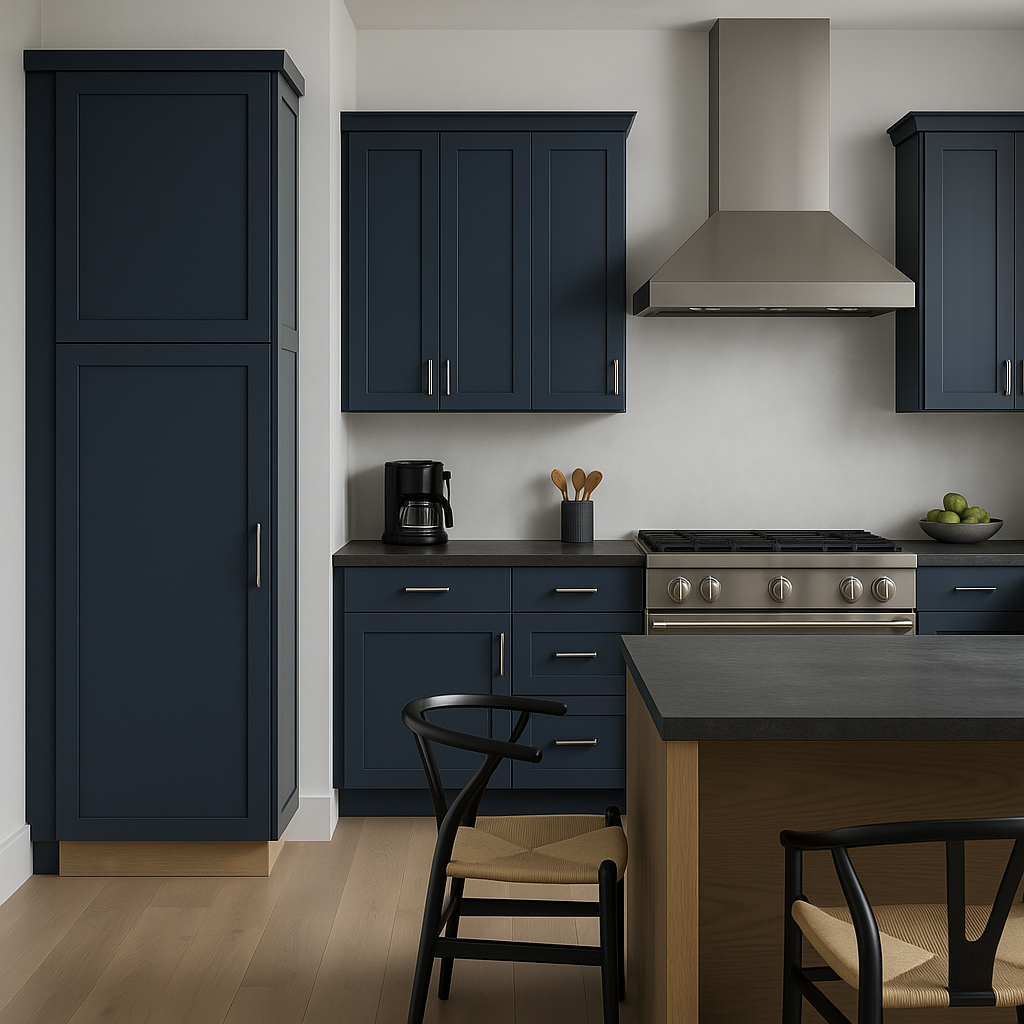 MILL'S PRIDE Valencia Blue Shaker Pantry Cabinet - 18" W x 24" D x 96" H