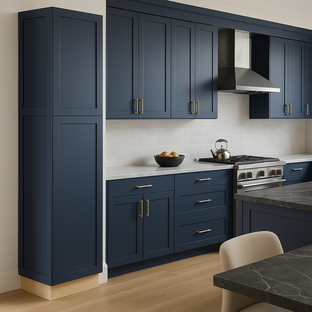 MILL'S PRIDE Valencia Blue Shaker Pantry Cabinet - 18" W x 24" D x 96" H