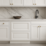 CASAINC 30 in. Glacier White Plywood Kitchen Cabinet with 2 Drawers