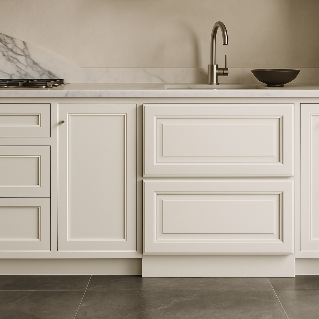 CASAINC 30 in. Glacier White Plywood Kitchen Cabinet with 2 Drawers