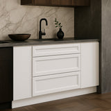 PELHAM & WHITE Keyport Shaker 36" Drawer Base Kitchen Cabinet in White