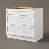 PELHAM & WHITE Keyport Shaker 36" Drawer Base Kitchen Cabinet in White