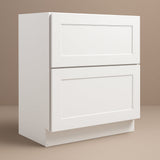 HOMEIBRO Shaker White Plywood Kitchen Cabinet with 2 Drawers - 36 in. W x 24 in. D x 34.5 in. H