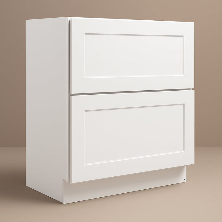HOMEIBRO Shaker White Plywood Kitchen Cabinet with 2 Drawers - 36 in. W x 24 in. D x 34.5 in. H