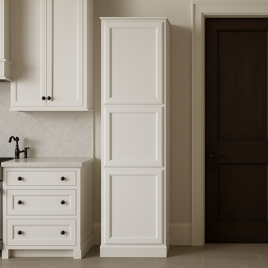 PELHAM & WHITE Keyport Shaker Pantry Cabinet, 18 in. W x 24 in. D x 90 in. H, White