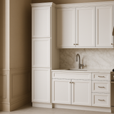 PELHAM & WHITE Keyport Shaker Pantry Cabinet, 18 in. W x 24 in. D x 90 in. H, White