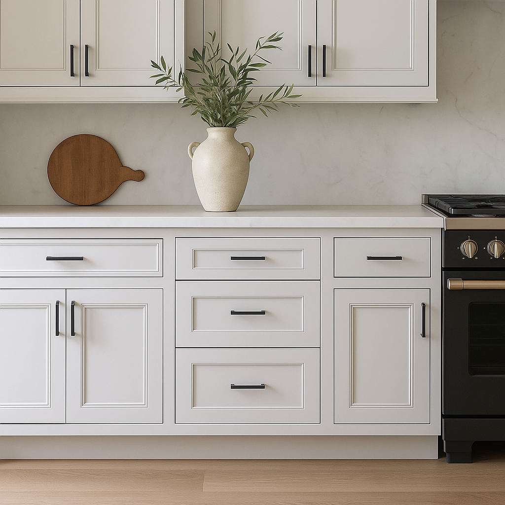 WOWOW 24" White Plywood Bathroom Cabinet with Soft Close Drawers
