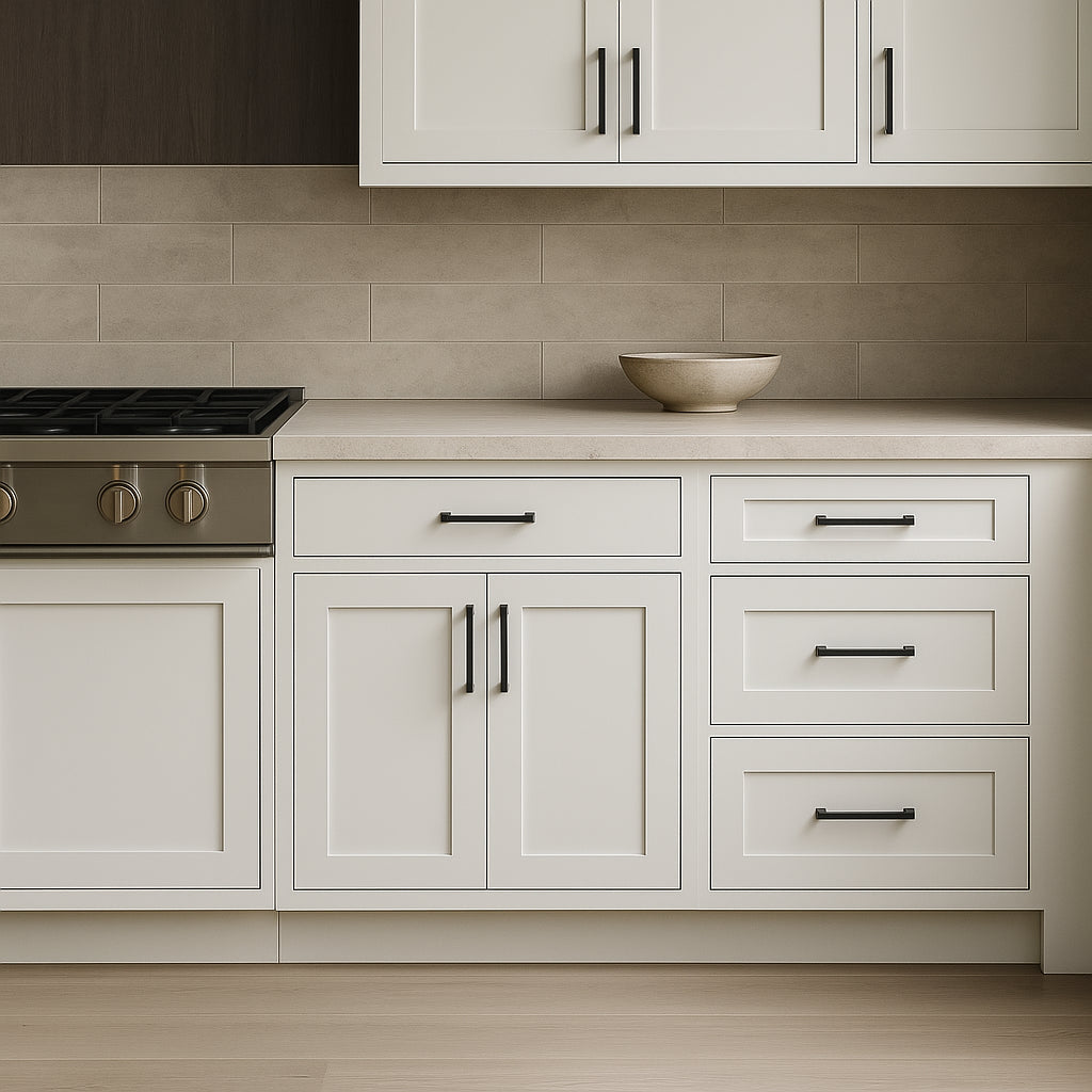 WOWOW 24" White Plywood Bathroom Cabinet with Soft Close Drawers