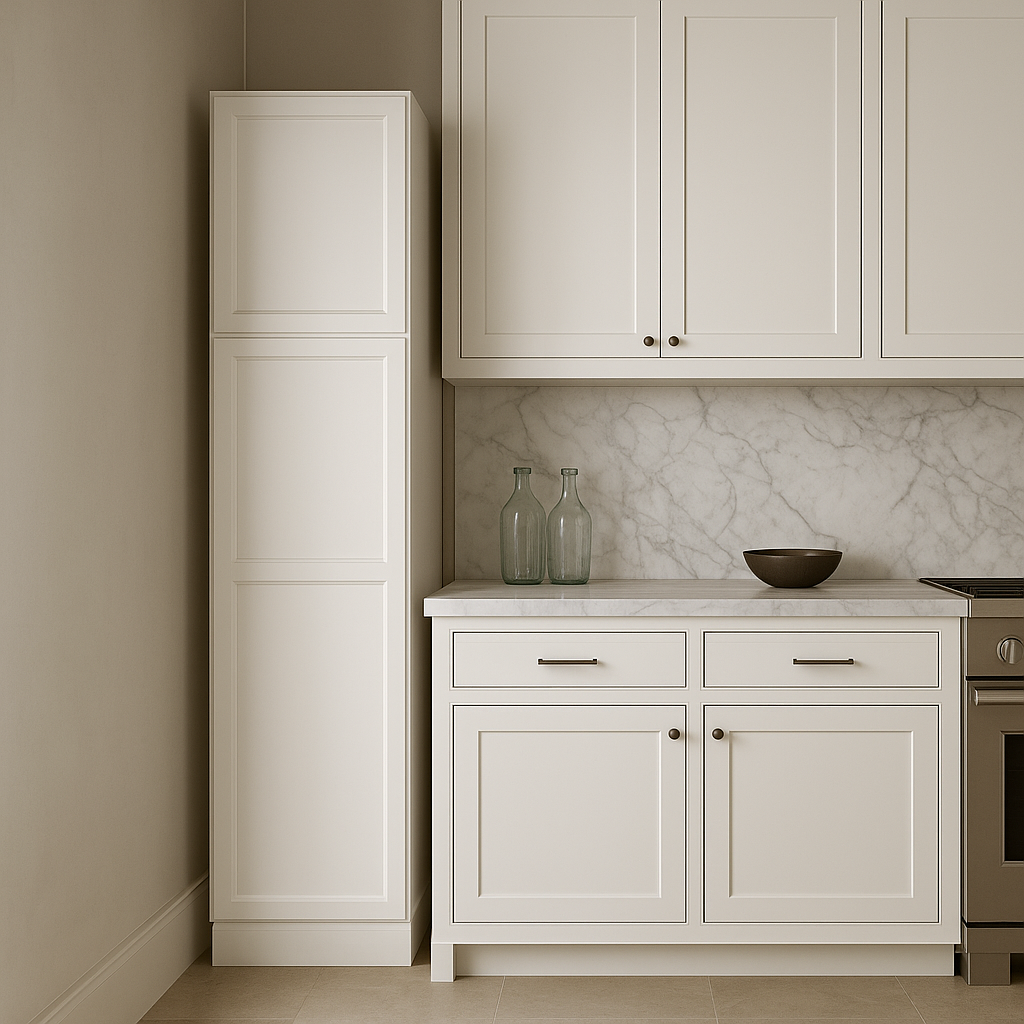 PELHAM & WHITE Keyport Shaker Pantry Cabinet - 18" W x 24" D x 84" H, White