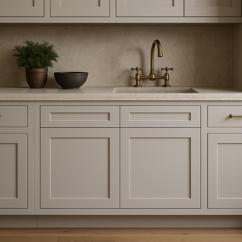 Plywell Shaker Sink Base Cabinet, Gray, Ready to Assemble