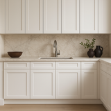 HOMEIBRO Shaker White Plywood Base Kitchen Cabinet with 2 Drawers and 2 Doors