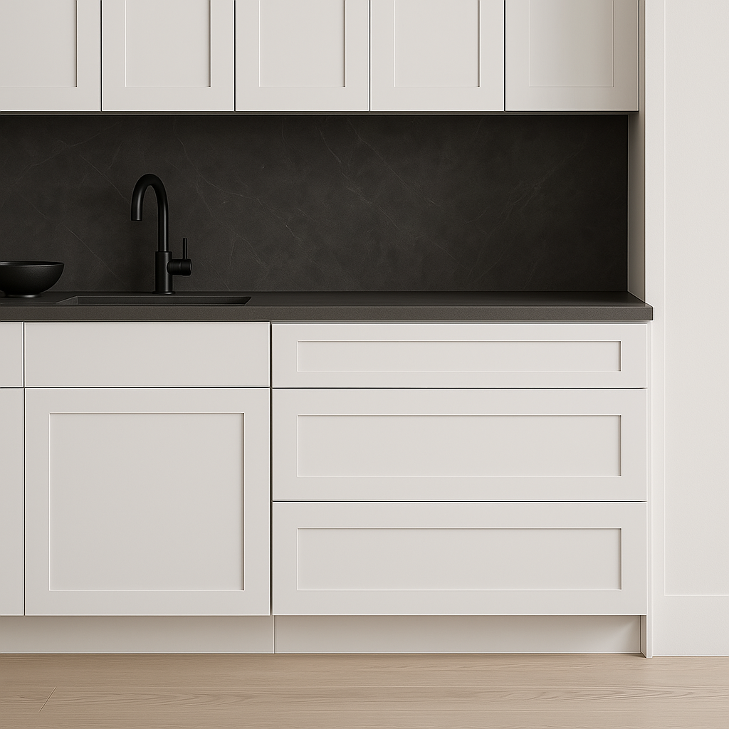 HOMEIBRO Shaker Dove Plywood Kitchen Cabinet with 3 Drawers - 36 in. W x 24 in. D x 34.5 in. H