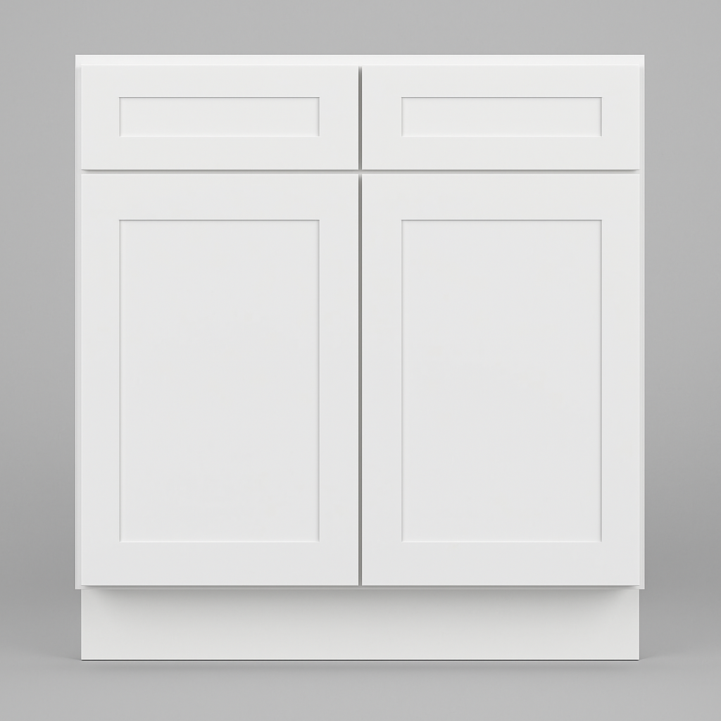 HOMEIBRO Shaker Dove Plywood Base Kitchen Cabinet with 2 Drawers and 2 Doors