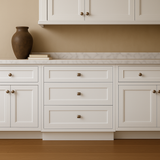 RoomyLife Ready-to-Assemble Shaker White Drawer Base Cabinet with 3 Drawers