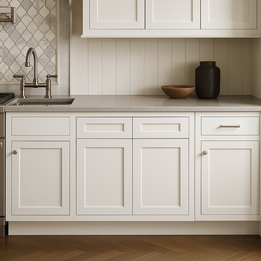 Plywell Ready to Assemble Shaker Base Cabinet with 2-Door and 2-Drawer in White
