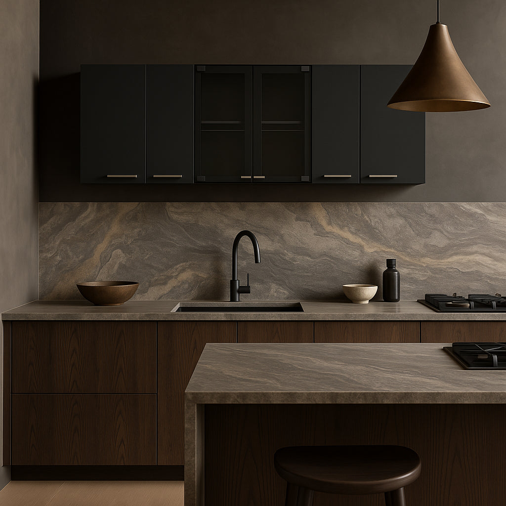 Amucolo Black Wood Wall Kitchen Cabinet with Glass Doors - 59 in. W x 12.4 in. D x 23.6 in. H