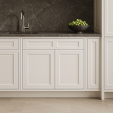 HOMEIBRO Shaker White Plywood Sink Base Cabinet - 30-in W x 24-in D x 34.5-in H