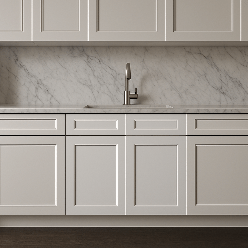 HOMEIBRO Shaker White Plywood Sink Base Cabinet - 30-in W x 24-in D x 34.5-in H