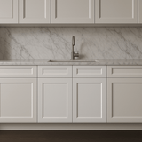 HOMEIBRO Shaker White Plywood Sink Base Cabinet - 30-in W x 24-in D x 34.5-in H