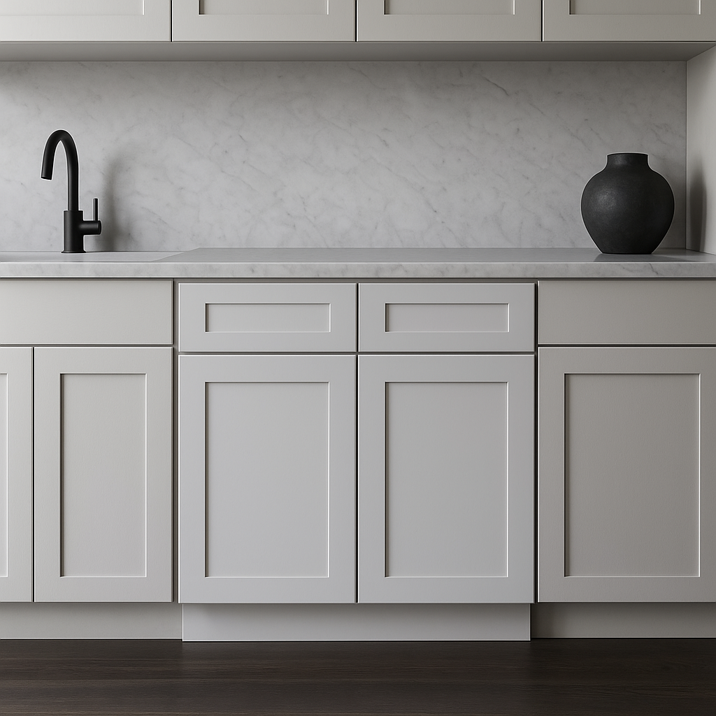HOMEIBRO Shaker Dove Plywood Base Kitchen Cabinet with 2 Drawers and 2 Doors
