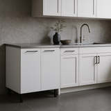 Adrinfly Freestanding Utility Base Cabinet with Stainless Steel Countertop and Door