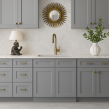 HOMEIBRO Newport Sink Base Grey 2-Door Cabinet - Shaker Style, 30 in. W x 24 in. D x 34.5 in. H