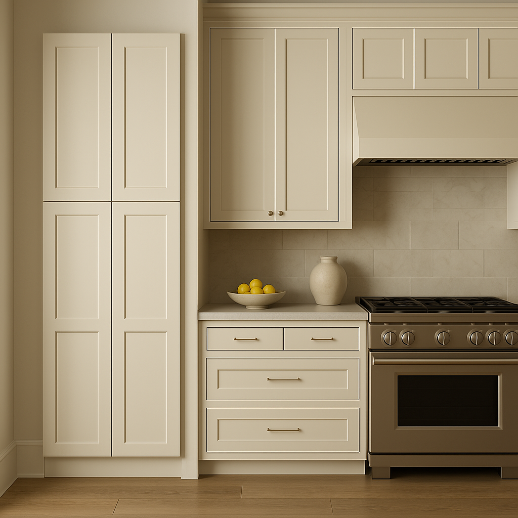 HOMEIBRO Shaker Antique White Pantry Cabinet - 24x24x90 Inches