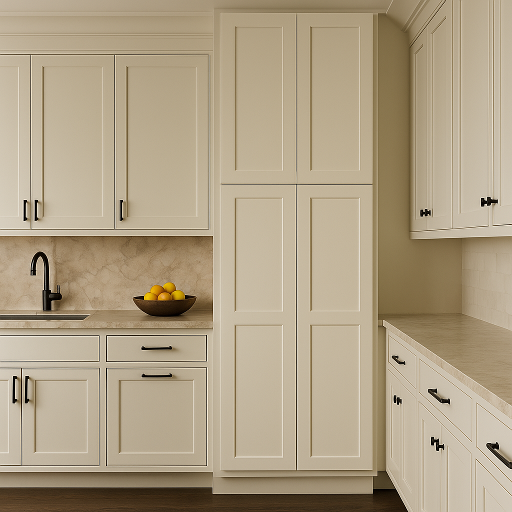 HOMEIBRO Shaker Antique White Pantry Cabinet - 24x24x90 Inches