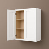 Bremen Cabinetry Shaker Wall Cabinet with Adjustable Shelves, White